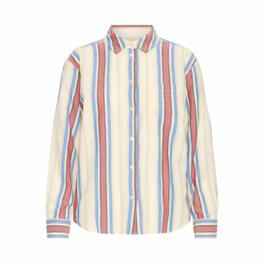 Blusas y Camisas Camisa ICHI Fanni Blue + Red Stripes