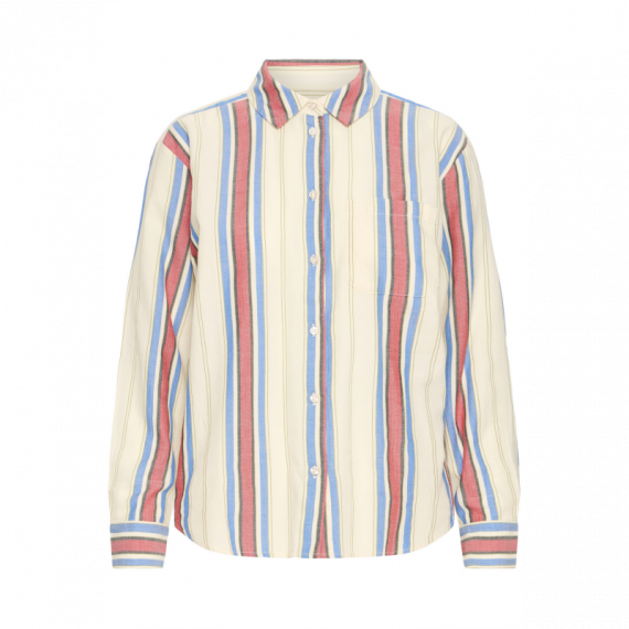 Blusas y Camisas Camisa ICHI Fanni Blue + Red Stripes