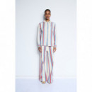 Blusas y Camisas Camisa ICHI Fanni Blue + Red Stripes
