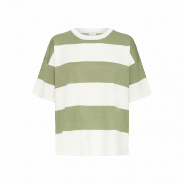Jers&eacute;is y Sudaderas Jersey ICHI Luls Loose Iguana / White Stripes