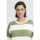 Jerséis y Sudaderas Jersey ICHI Luls Loose Iguana / White Stripes