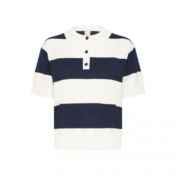 Camisetas Mujer Polo ICHI Luls Total Eclipse / White Stripes