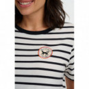 SUGARHILL BRIGHTON Camisetas Mujer Camiseta Sugarhill Maggie Off White/black, Lucky Cat
