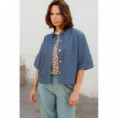 SUGARHILL BRIGHTON Blusas y Camisas Sobrecamisa Sugarhill Amity Blue Stripe Denim