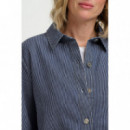 SUGARHILL BRIGHTON Blusas y Camisas Sobrecamisa Sugarhill Amity Blue Stripe Denim