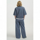 SUGARHILL BRIGHTON Blusas y Camisas Sobrecamisa Sugarhill Amity Blue Stripe Denim
