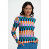 SUGARHILL BRIGHTON Camisetas Mujer Camiseta Sugarhill Josie Multi, Puzzle Stripe