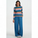 SUGARHILL BRIGHTON Camisetas Mujer Camiseta Sugarhill Josie Multi, Puzzle Stripe
