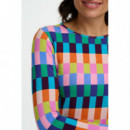 SUGARHILL BRIGHTON Camisetas Mujer Camiseta Sugarhill Josie Multi, Puzzle Stripe