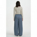 SUGARHILL BRIGHTON Pantalones Mujer Pantalón Sugarhill Fifi Wide Blue Stripe Denim