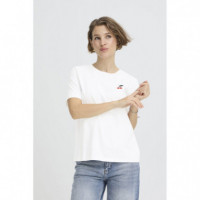B-YOUNG Camisetas Mujer Camiseta B.young Pandinna Cherise Optical White
