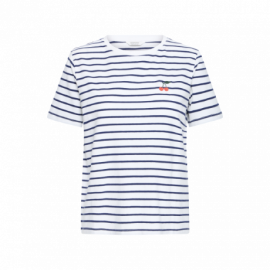 B-YOUNG Camisetas Mujer Camiseta B.young Pandinna Cherise Blue Stripes