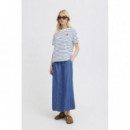 B-YOUNG Camisetas Mujer Camiseta B.young Pandinna Cherise Blue Stripes