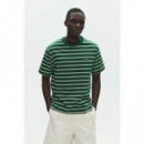 Camisetas Hombre Camiseta Double a By WOOD WOOD Easton Eden Stripe