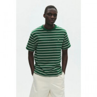 Camisetas Hombre Camiseta Double a By WOOD WOOD Easton Eden Stripe