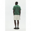 Camisetas Hombre Camiseta Double a By WOOD WOOD Easton Eden Stripe