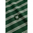 Camisetas Hombre Camiseta Double a By WOOD WOOD Easton Eden Stripe