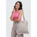 Sugarhill Brighton Bolsos Bolso SUGARHILL Monica Frill Multi, Colourful Canvas Stripe