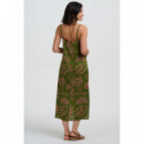 SUGARHILL BRIGHTON Vestidos Vestido Sugarhill Raganni Sundress Khaki, Tropical Line Drawing
