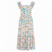SUGARHILL BRIGHTON Vestidos Vestido Sugarhill Estelle Off White, Fruit Checkerboard