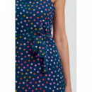 SUGARHILL BRIGHTON Vestidos Vestido Sugarhill Elva Petrol Navy, Rainbow Marbles