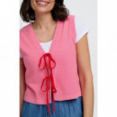 SUGARHILL BRIGHTON Chaleco Sugarhill Zina Pink, Red Tipping