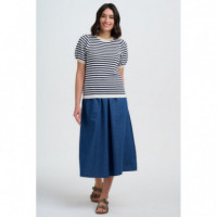 SUGARHILL BRIGHTON Jerséis y Sudaderas Top Sugarhill Coraline Off White/navy, Nautical Stripe