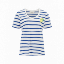 SUGARHILL BRIGHTON Camisetas Mujer Camiseta Sugarhill Sylvie Off White/blue, Stripes & Lemon