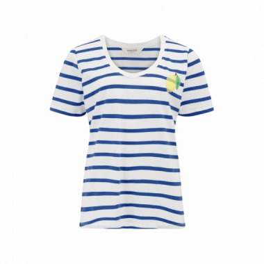 SUGARHILL BRIGHTON Camisetas Mujer Camiseta Sugarhill Sylvie Off White/blue, Stripes & Lemon