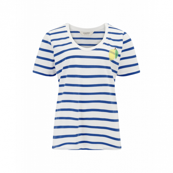 SUGARHILL BRIGHTON Camisetas Mujer Camiseta Sugarhill Sylvie Off White/blue, Stripes & Lemon