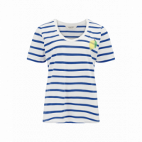 SUGARHILL BRIGHTON Camisetas Mujer Camiseta Sugarhill Sylvie Off White/blue, Stripes & Lemon
