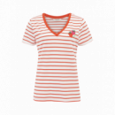 SUGARHILL BRIGHTON Camisetas Mujer Camiseta Sugarhill Khloe Red/off White Stripe, Strawberry