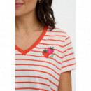 SUGARHILL BRIGHTON Camisetas Mujer Camiseta Sugarhill Khloe Red/off White Stripe, Strawberry