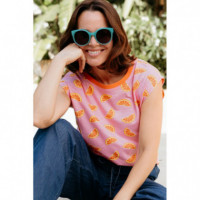 SUGARHILL BRIGHTON Camisetas Mujer Camiseta Sugarhill Chrissy Pink, Oranges