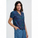 SUGARHILL BRIGHTON Blusas y Camisas Camisa Sugarhill Elaine Petrol Navy, Rainbow Marbles
