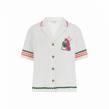 SUGARHILL BRIGHTON Blusas y Camisas Camisa Sugarhill Michelle Off White, Pink Leopard