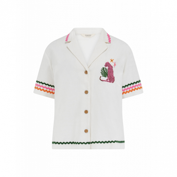 SUGARHILL BRIGHTON Blusas y Camisas Camisa Sugarhill Michelle Off White, Pink Leopard