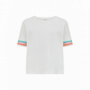 SUGARHILL BRIGHTON Camisetas Mujer Camiseta Sugarhill Shelby White, Ric Rac Trim