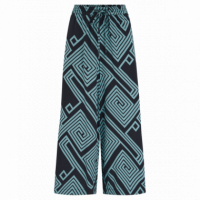 SUGARHILL BRIGHTON Pantalones Mujer Pantalón Sugarhill Ameera Black/green, Geometric Lines