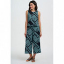 SUGARHILL BRIGHTON Pantalones Mujer Pantalón Sugarhill Ameera Black/green, Geometric Lines
