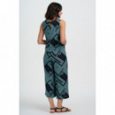 SUGARHILL BRIGHTON Pantalones Mujer Pantalón Sugarhill Ameera Black/green, Geometric Lines