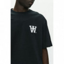 Camisetas Hombre Camiseta Double a By WOOD WOOD Liam Aachest Black