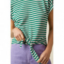 Camisetas Mujer Camiseta KING LOUIE Aria Knot Chopito Stripe Ultra Green