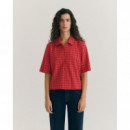 Blusas y Camisas Blusa THINKING MU Ane Red Checks Seersucker