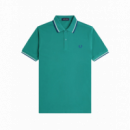 Polos Polo FRED PERRY M3600 Verde Menta Intenso / Blanco Nieve / Eclipse Soho