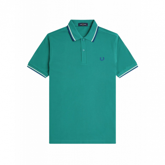 Polos Polo FRED PERRY M3600 Verde Menta Intenso / Blanco Nieve / Eclipse Soho