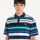 Polos Polo FRED PERRY M2423 Rayas Deep Mint