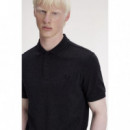Polos Polo FRED PERRY M6000 11B Gris Carbón Jaspeado / Negro