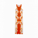Vestidos Vestido DESIGUAL Jasmine de Flores Laterales Naranja