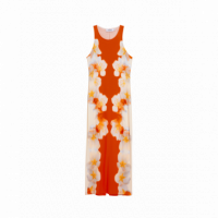 Vestidos Vestido DESIGUAL Jasmine de Flores Laterales Naranja
